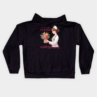 Gratitude in Bloom: Happy Nurses Day Kids Hoodie